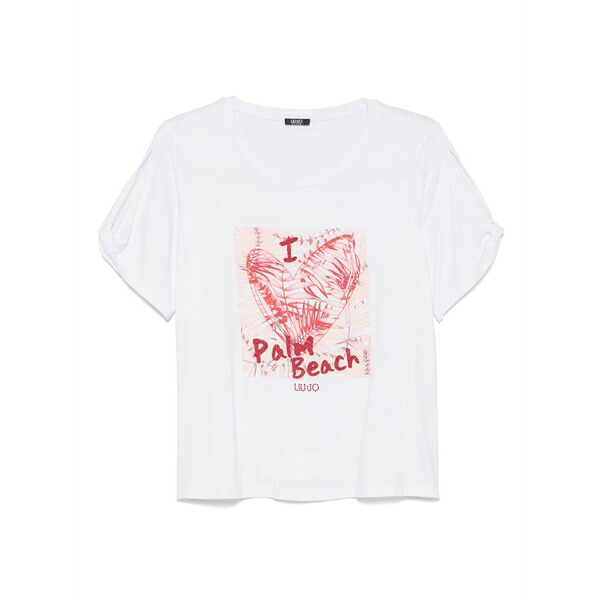 リュージョー レディース Tシャツ トップス Slogan-print t-shirt White|asty