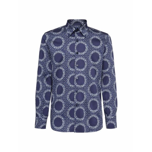 ビリオネア メンズ プルオーバー トップス Paisley poplin shirt Blue