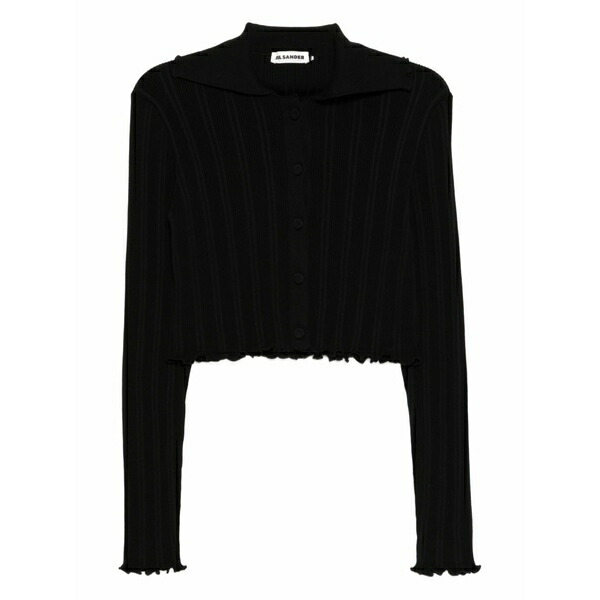 ジル・サンダー レディース ジレー アウター Frilled cardigan Black