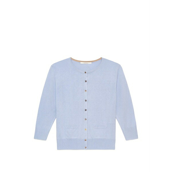 マリパルミ レディース ジレー アウター Pocket crew neck cardigan Blue