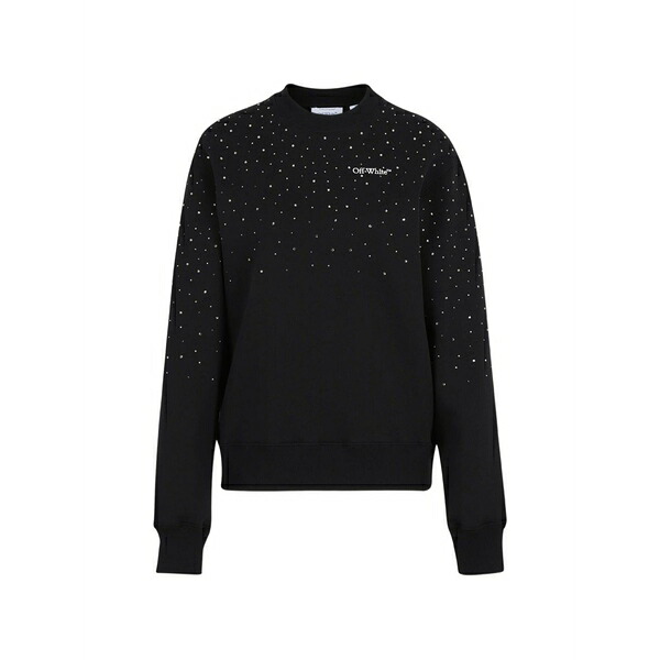 象牙色 レディース 編み物\u0026プルオーバー アウター Embellished round-neck sweatshirt Black