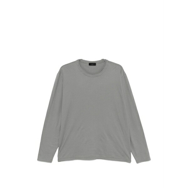 ドンダップ メンズ Tシャツ トップス Logo-embroidered t-shirt Grey|asty