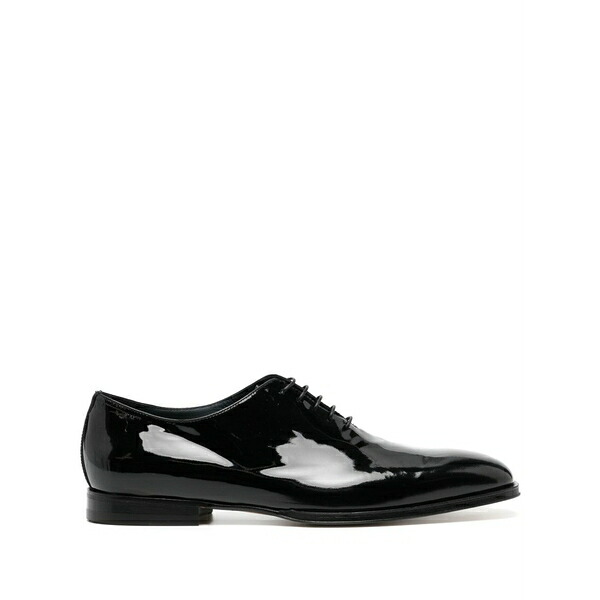 モレスキー メンズ 御召しものシューズ シューズ Logo-debossed patent leather oxfords Black