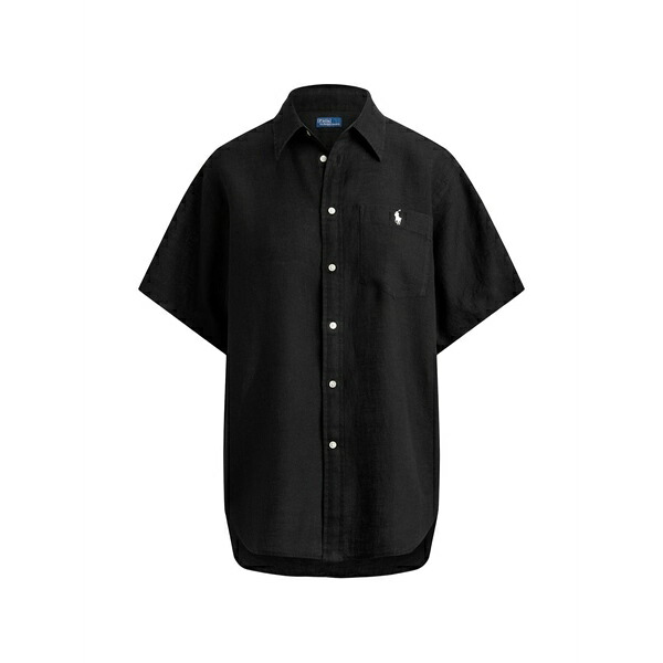 ラルフローレン レディース プルオーバー トップス Patch-pocket linen shirt Black