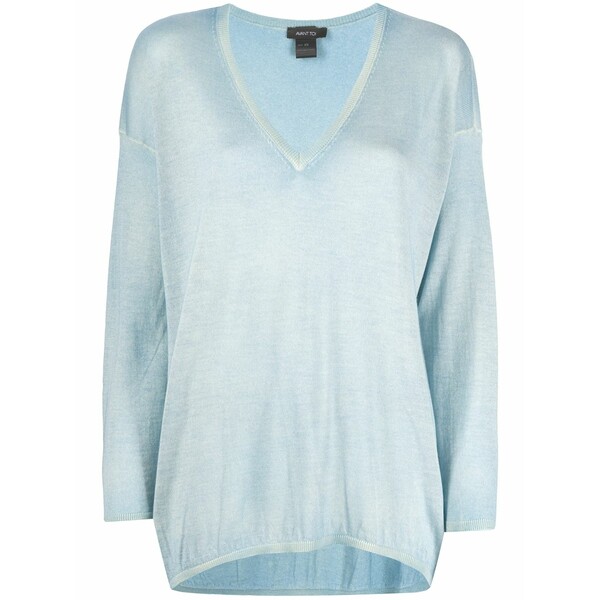 アヴァントワ レディース 編み物\u0026プルオーバー アウター Fine knit jumper  Blue