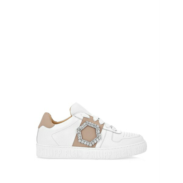 フィリップ飾り気の無い レディース スニーカー シューズ Hexagonal embellished sneakers White