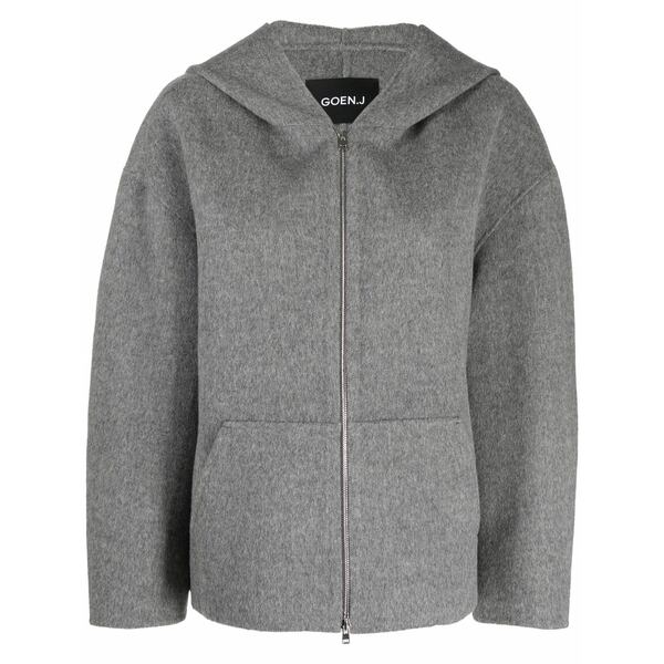ゴエンジェイ レディース 上衣＆上衣 アウター Zip-up hooded jacket Grey