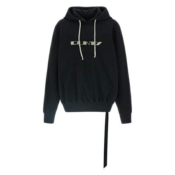リックオウエンス メンズ パーカー・スウェットシャツ アウター Text-print hoodie Black