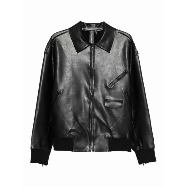 ノーマカマリ レディース ジャケット＆ブルゾン アウター Norma faux-leather shirt jacket Black｜asty