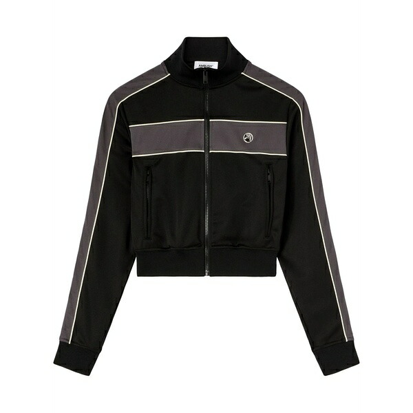 アンブッシュ レディース 編み物\u0026スウェーター アウター Zip-up striped sweatshirt Black