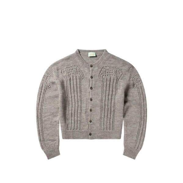 アリーズ メンズ ジレー アウター Button-down cardigan Grey