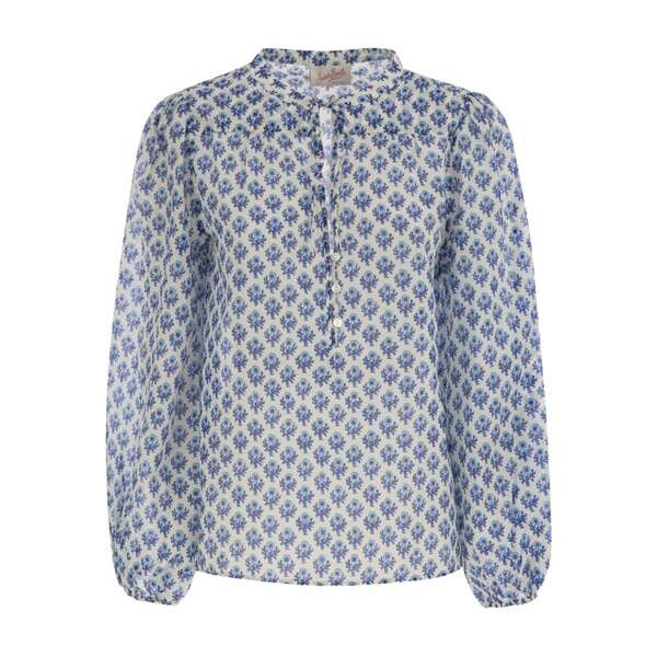 エムシーツーセイントバース レディース プルオーバー トップス Lace-fastening floral-pattern harper blouse Neutrals