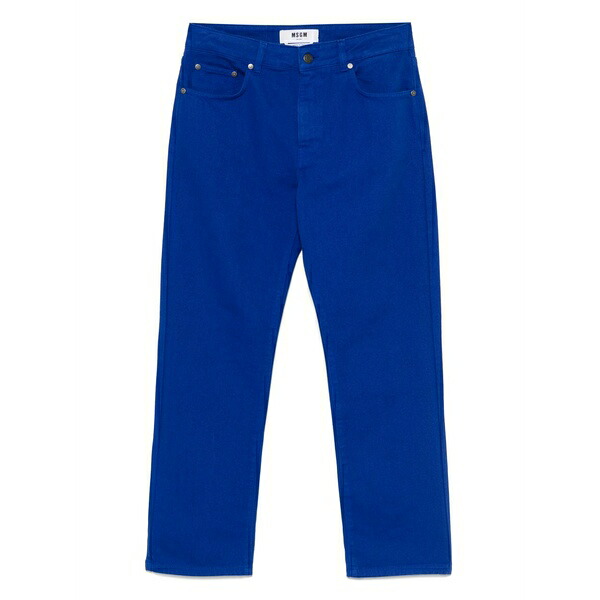 エムエスジイエム レディース ジーンズズボン下 ボトムス Logo-embroidered jeans Blue