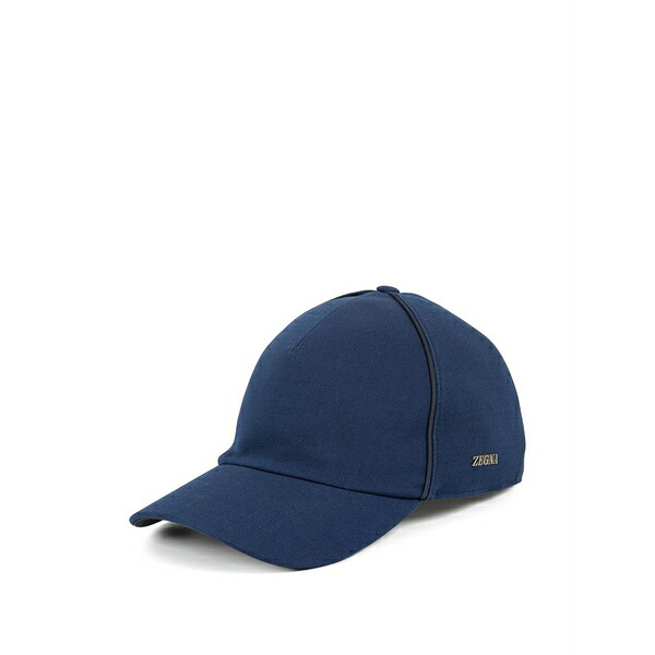 ゼニア メンズ 鳥打ち帽 付属物 Logo baseball cap Blue