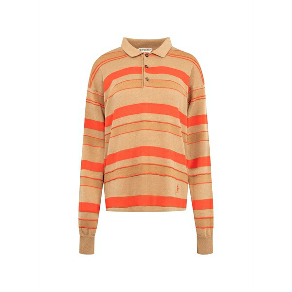 J.W.アンダーソン レディース スポーツシャツ トップス Striped polo shirt Neutrals