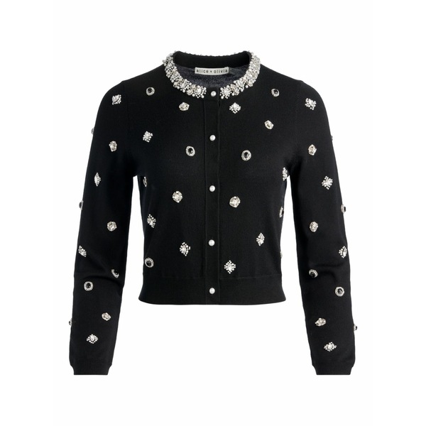 アリス アンド オリビア レディース ジレー アウター Dollie embellished cardigan Black