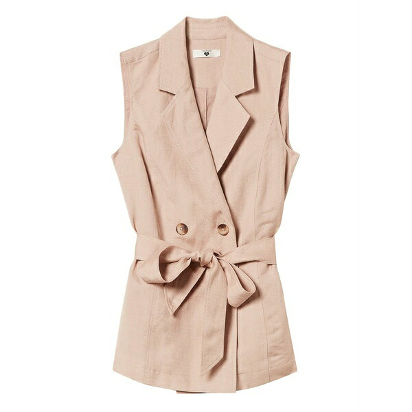 ツインセット レディース ジャケット&ブルゾン アウター Linen-blend woven vest Neutrals|asty