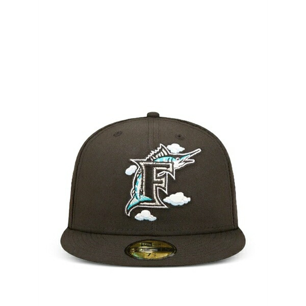 ニュー内鰓 メンズ かぶり笠 佩び物 59fifty mlb florida marlins comic cloud cap Black