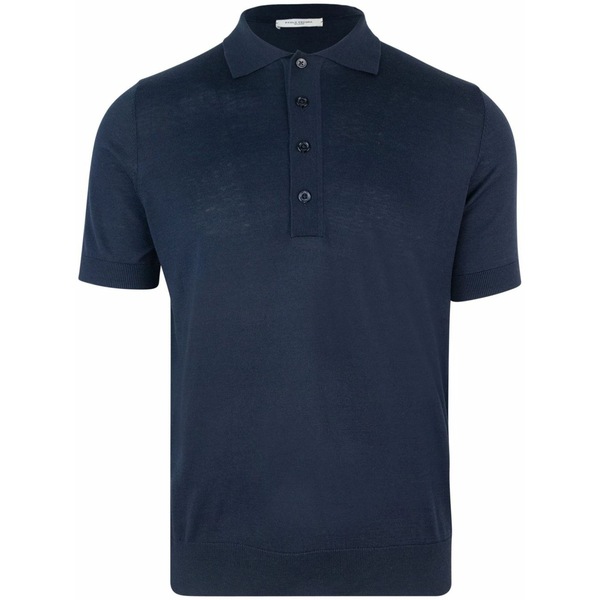 パウロペコラ メンズ スポーツシャツ トップス Fine-knit polo shirt Blue