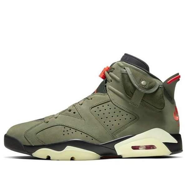 Air Jordan ジョーダン メンズ スニーカー Medium Olive/Infrared-Black-Sail 【Air Jordan 6 Retro x Travis Scott \u0027Olive\u0027 CN1084-200】  大いさ US_7(25.0珊) 靴-スニーカー