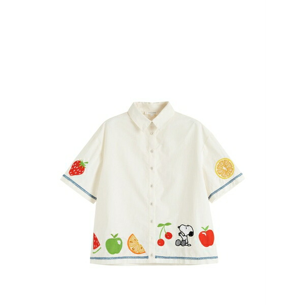 チンティアンドパーカー レディース プルオーバー トップス Snoopy fruit-details cotton shirt White