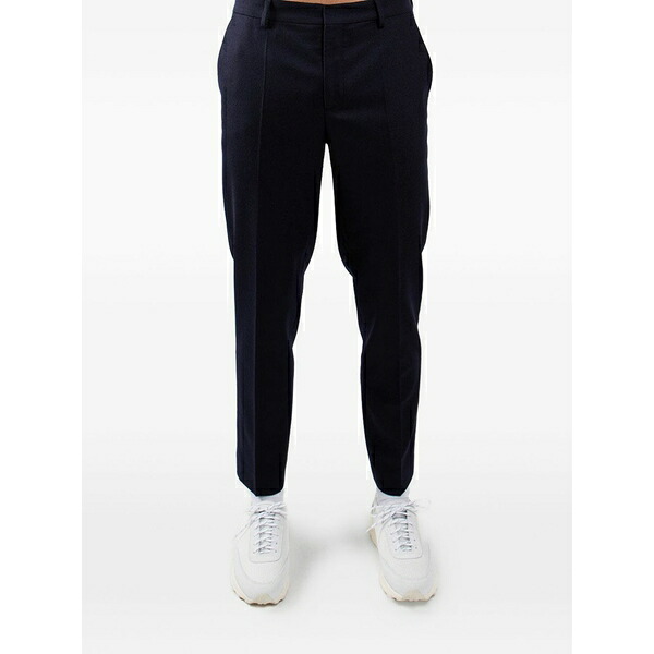 音楽的調和 光の都市 メンズ 心地よいズボン下 ボトムス Tailored slim-fit trousers Blue