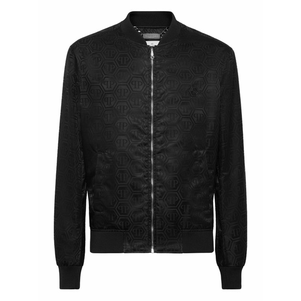 フィリップ飾り気のない メンズ 上衣＆上衣 アウター Monogram-pattern jacket  Black