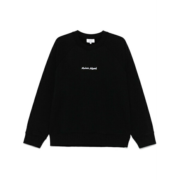 住み家 稲荷 メンズ パーカー・スウェットシャツ アウター Logo-embroidered sweatshirt Black