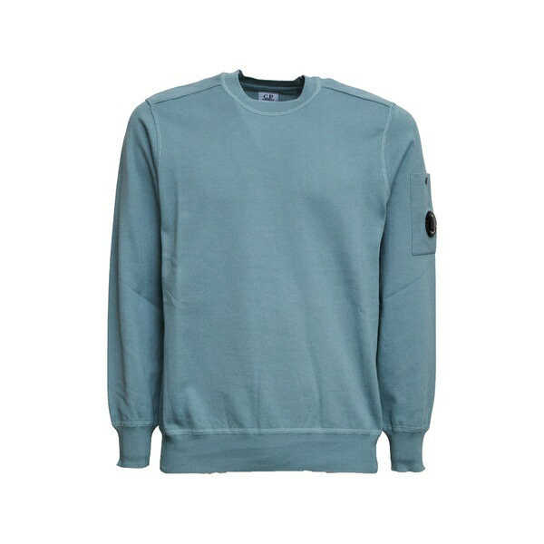シーピーカンパニー メンズ パーカー・スウェットシャツ アウター Pocket crewneck sweater Blue