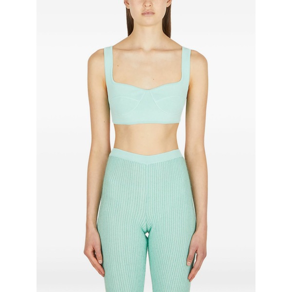 マルコ ランバルディ レディース プルオーバー トップス Sweetheart-neck top Blue
