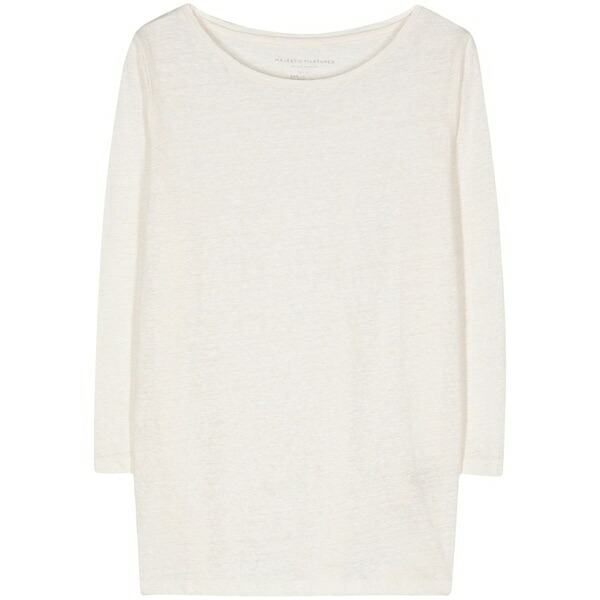 マゼスティックヒィラトゥアー レディース ティーシャツ トップス Slub-texture t-shirt Neutrals