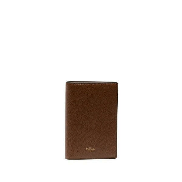 マル木ノ実 メンズ 金入れ 付属物 Logo-stamp leather passport case Brown