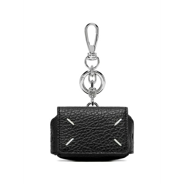 マルタンマルジェラ メンズ 金入れ 付属物 Four-stitch leather keyring Black