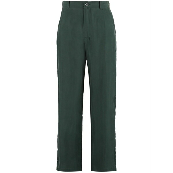 パロッシュ レディース 心地よいズボン下 ボトムス Silk straight-leg trousers Green