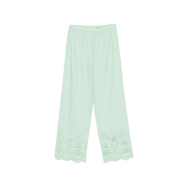 エムシーツーセイントバース レディース 心地よいズボン下 ボトムス Inez broderie-anglaise scalloped-hem trousers Green