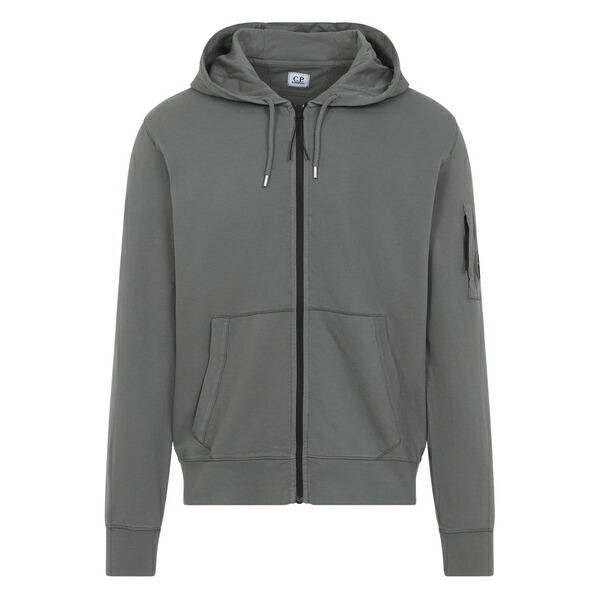 シーピーカンパニー メンズ パーカー・スウェットシャツ アウター Zip-up hooded hoodie  Grey