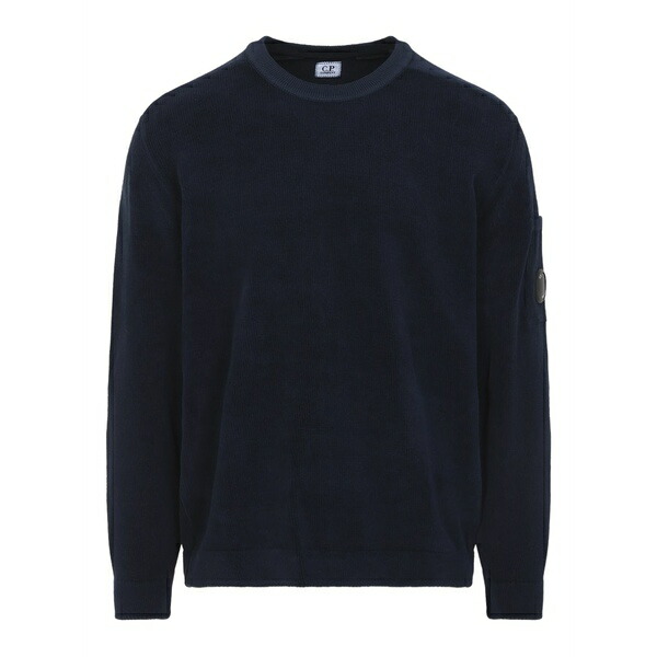 シーピーカンパニー メンズ 編み物\u0026スウェーター アウター Patch crew neck sweater  Blue