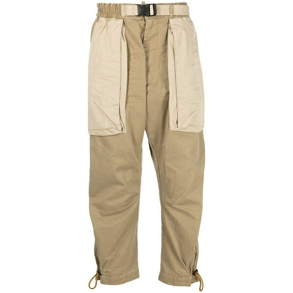 ディースクエアード メンズ 心地よいズボン下 ボトムス Belted-waist cropped trousers Neutrals