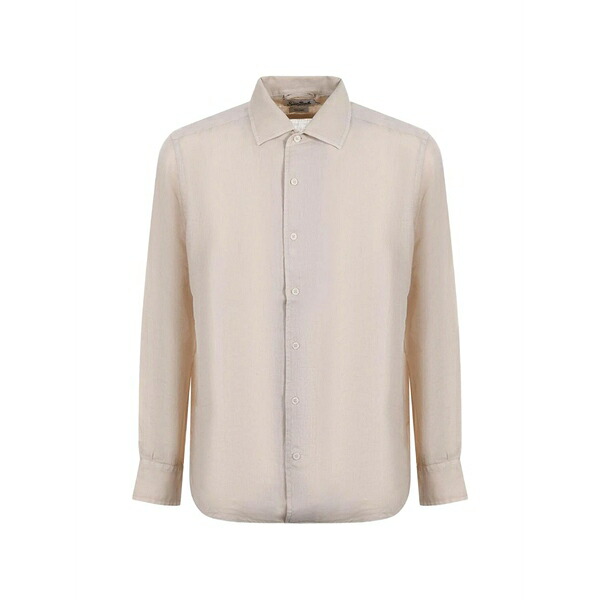 エムシーツーセイントバース メンズ シャツ トップス Pamplona button-up curved-hem shirt Neutrals|asty