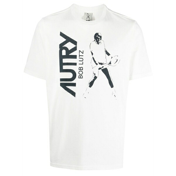 オートリー メンズ ティーシャツ トップス Logo-print cotton t-shirt White