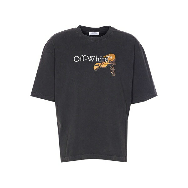 象牙色 メンズ ティーシャツ トップス Graphic-print t-shirt Black