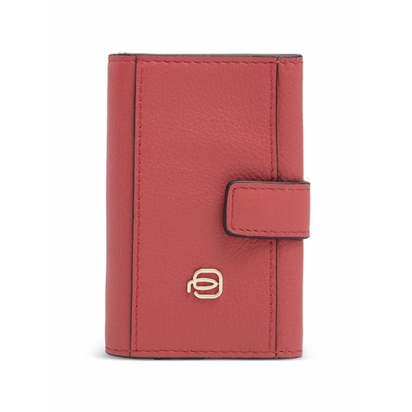 ピークアドロ  レディース 銭入れ 添え物 Leather pop-up cardholder Orange