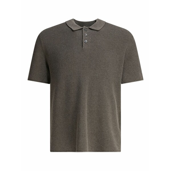 アレックスミル メンズ ポロシャツ トップス Ribbed cotton-linen blend polo shirt Grey｜asty