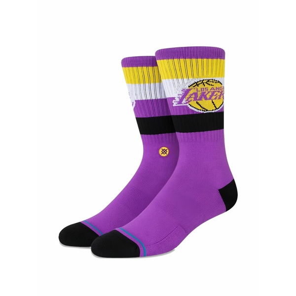 見方 メンズ ソックス アンダー御召しもの X nba los angeles lakers crew socks Purple