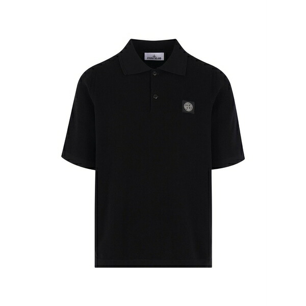 ストーンアイランド メンズ ポロシャツ トップス Short sleeve polo shirt Black|asty