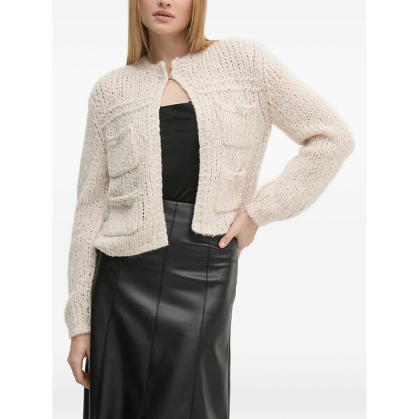 ウイ レディース ジレー アウター Pocket-embellished knit cardigan Neutrals