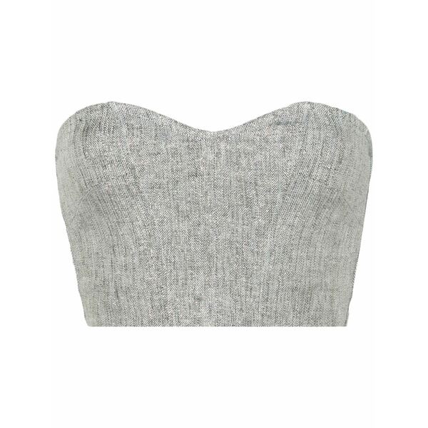 フォルテ フォルテ レディース カットソー トップス Chevron-knit lurex strapless top Blue