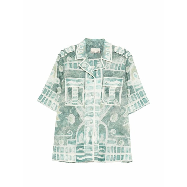 アレメ レディース プルオーバー トップス Pocket print top Green