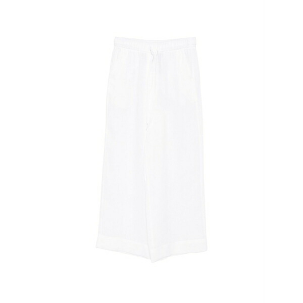 マレーラ レディース 心地よいズボン下 ボトムス Drawstring linen trousers White