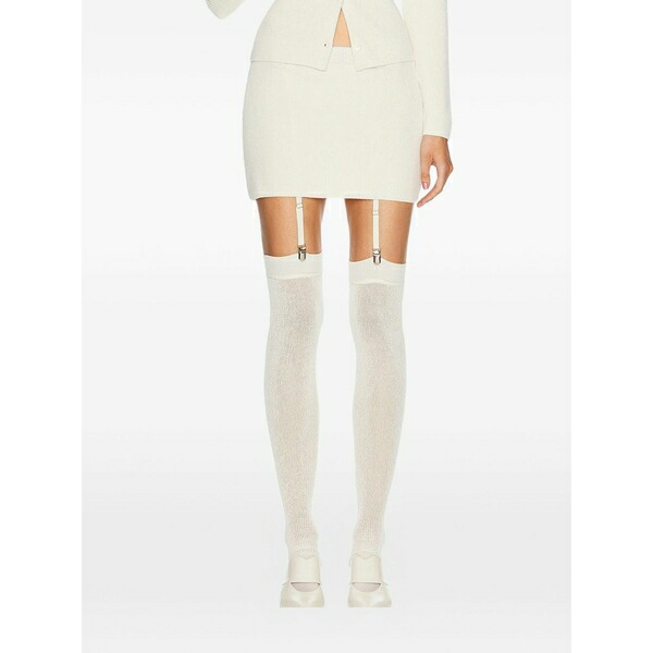 アヤ ムーサ レディース スコート ボトムス Eris ribbed-knit skirt White